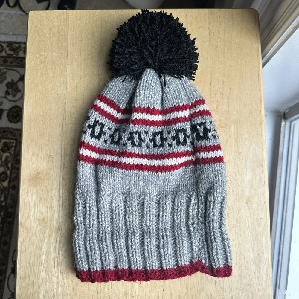 FAZL Handmade Himalayan Hat Beanie Uttar North Gray Black Red Unisex Adult‎